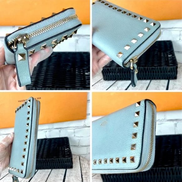 Valentino ROCKSTUD Garavani ZIPPY Zip around  long WALLET GREAT! - Picture 11 of 16
